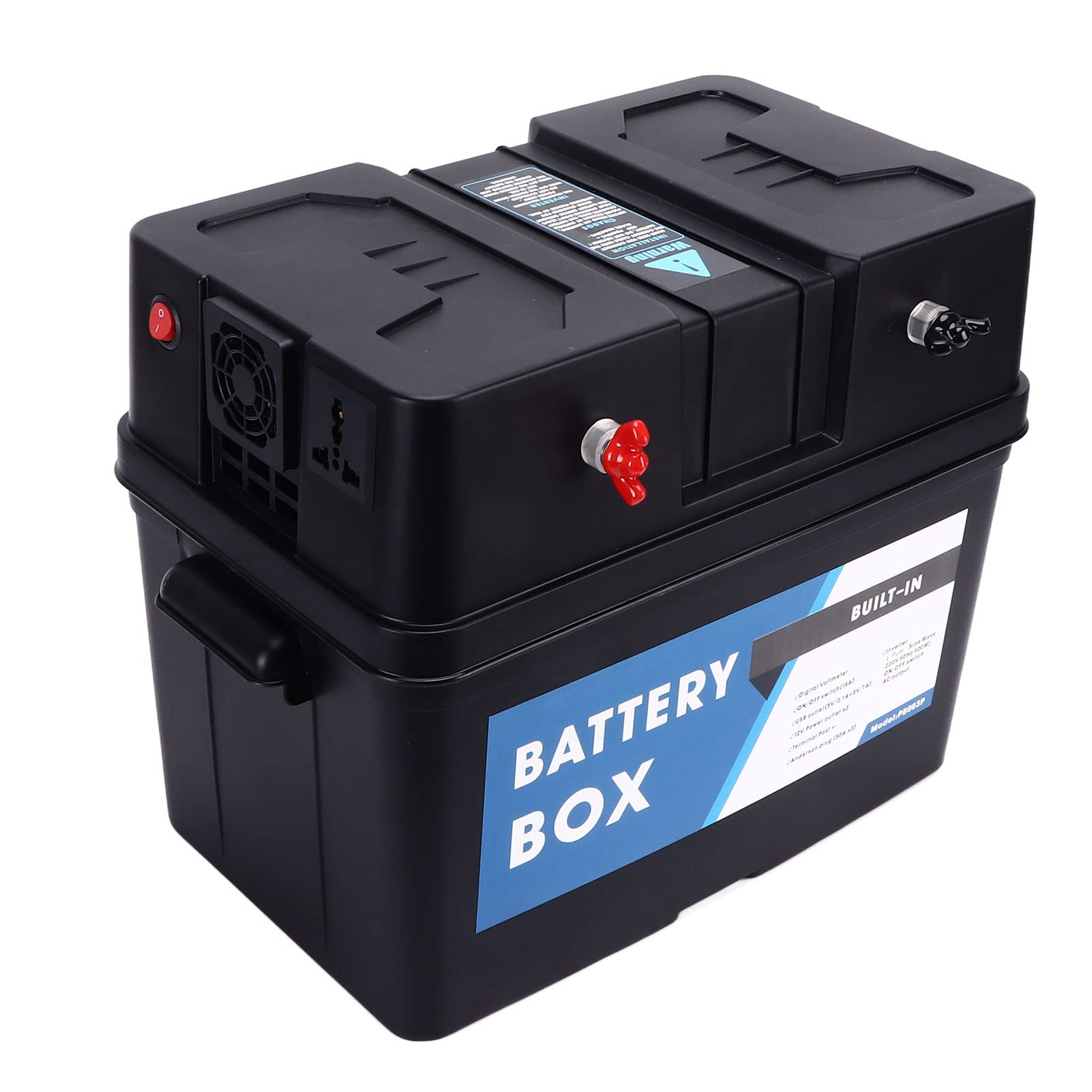 Skrzynka na akumulatory do silników zaburtowych 12V do 220V, 500W, przenośna stacja zasilania akumulatorowego do przyczepy kempingowej i samochodu kempingowego
