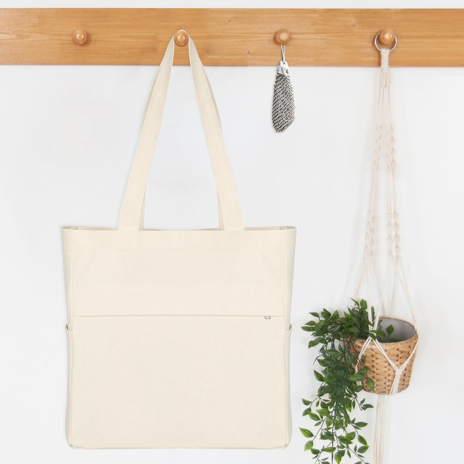 Afashor Women's Vintage Canvas Tote Bag Casual Hobo Shoulder Satchel Large Capacity Handbag - Image 3