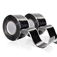 Vista 9 de 2 rollos de cinta de agarre de 1 pulgada x 10 pies, envoltura de agarre de silicona autofusible para asas, sin adhesivo, color blanco