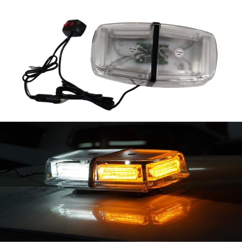 Riloer Luz LED intermitente techo de vehículo 12 V-24 V 24 W luz estroboscópica de emergencia compatible con coches camiones quitanieves vehículos de construcción.