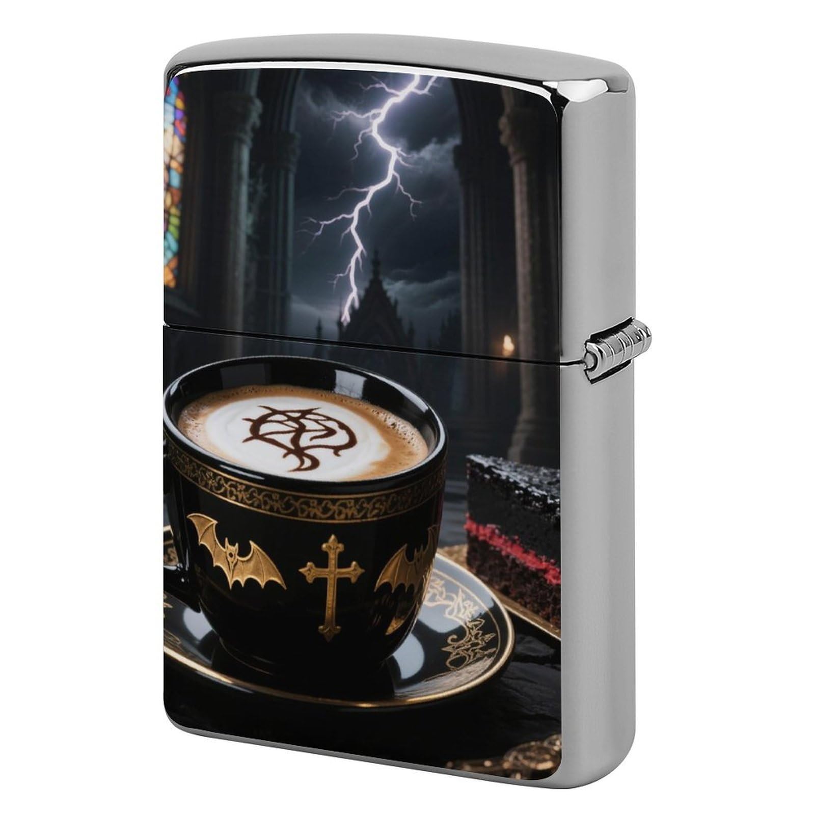 Gothic Style Coffee Lighter Case Cover Vintage Metal Lighter Sleeve Reusable Lighter Protective Cover Decorative Lighter Holder Birthday Gifts for Men Women