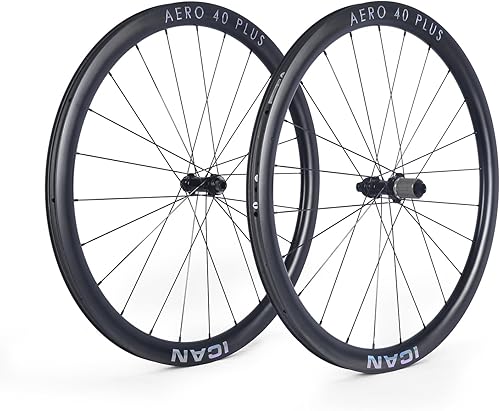 Miniatura 9 de ICAN AERO(Plus) Disco de 1.575 in1.969 in 47.80 oz48.75 oz49.38 oz50.44 oz Carbon Road Bike Wheelset 700C Freno de disco 0.722 in0.906 in Ancho