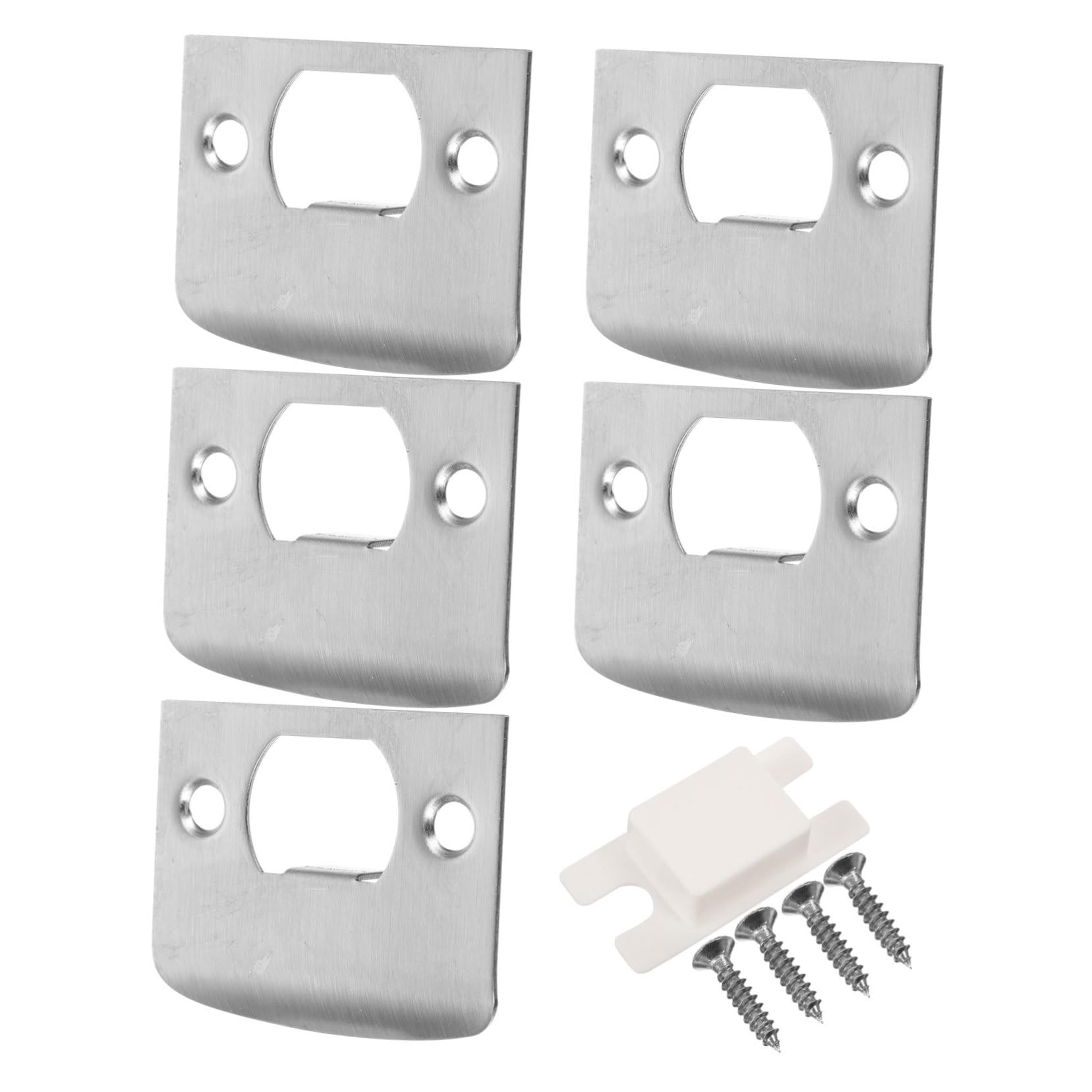Operitacx 20 Ensembles Guide De Serrure De Porte Intérieur Loquet De Remplacement Plaque Pour Gâche De Pêne Dormant Assiettes Verrou Porte Renfort De Porte Acier Inoxydable Silver