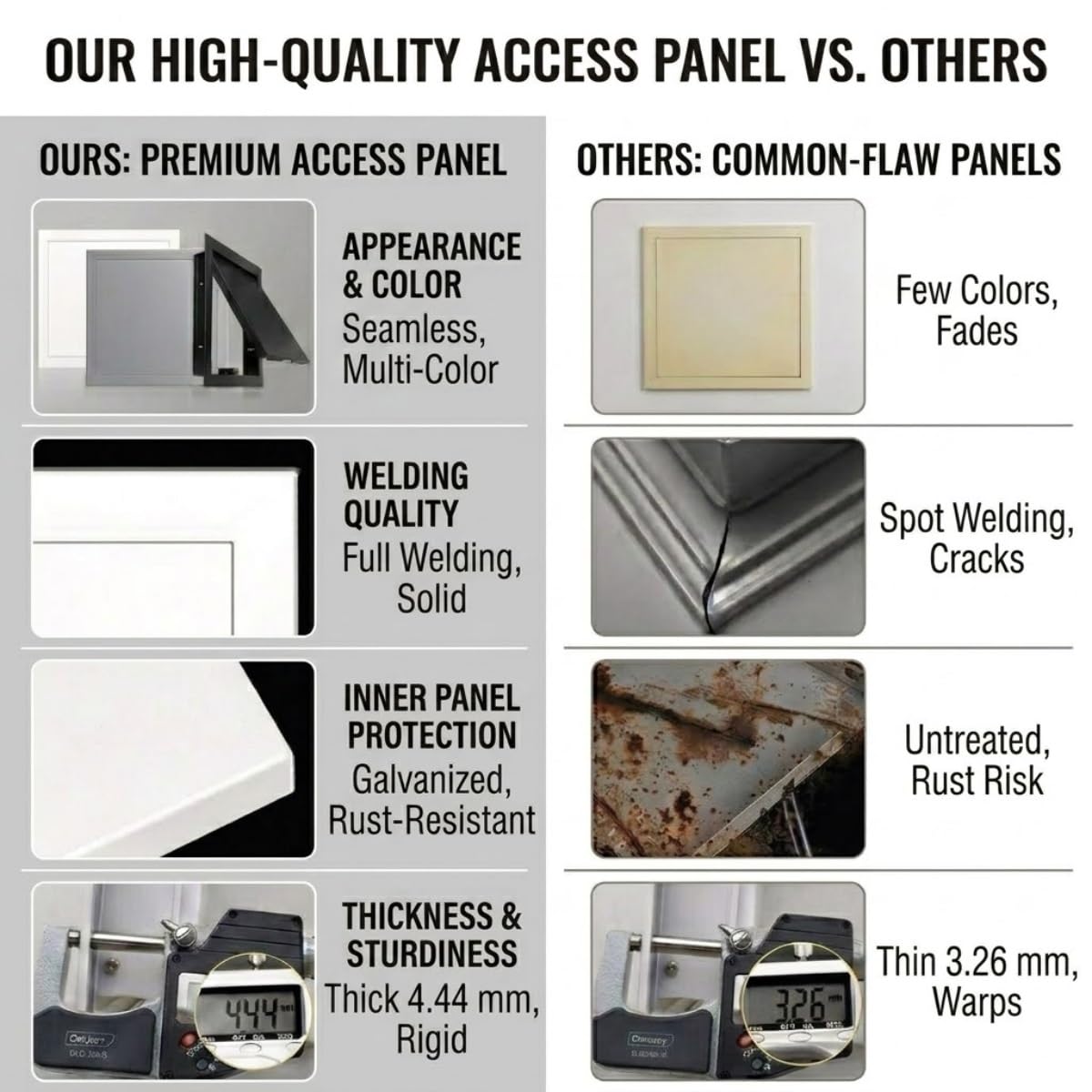 Tapa Cuadro Electrico Trampilla de Inspección Panel de Acceso Pladur Cubre Contador Luz Puerta Magnética Metal Empotrado Techo Aluminio Blanco, Multi-Talla 15x15 a 60x60 cm(White,300x400mm)