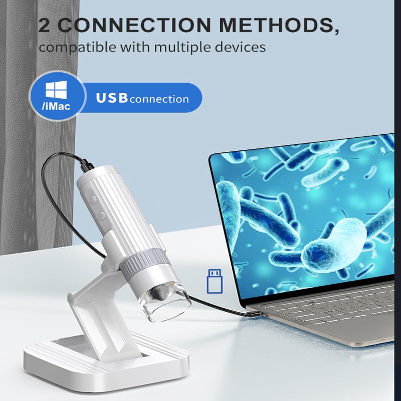 Image of Etzin USB Digital Microscope, 50X-1000X Magnifying Coin Micro-Scope,KMDES Portable Handheld Pocket Micros-cope,8 LED Lights Adjustable, HD Micro-Scope PC View, Microscope for Adult & Kids -EPL-991IM.
