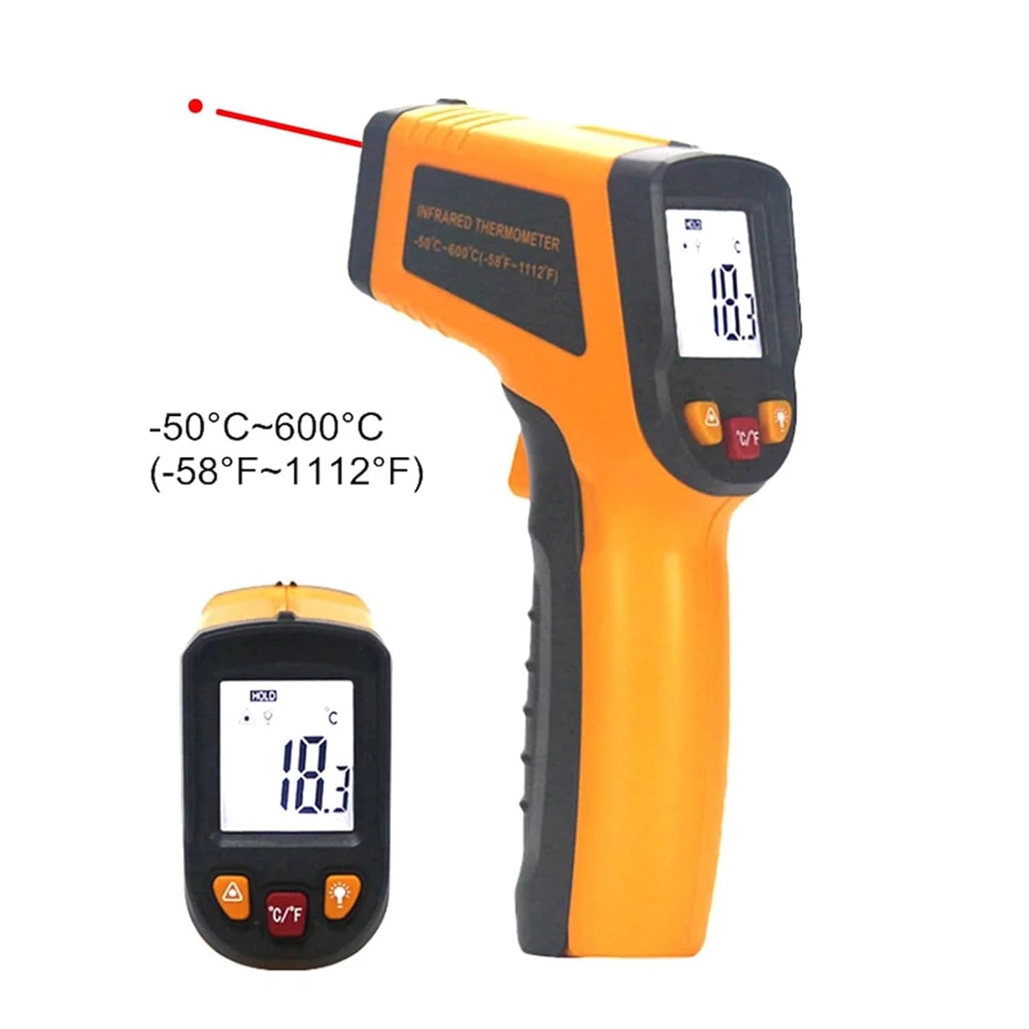 Infrared Thermometer Gun Pyrometer Humidity Meter Digital Thermometer Non-Contact Temperature Monitor for Food Oven Industry(KT550D)