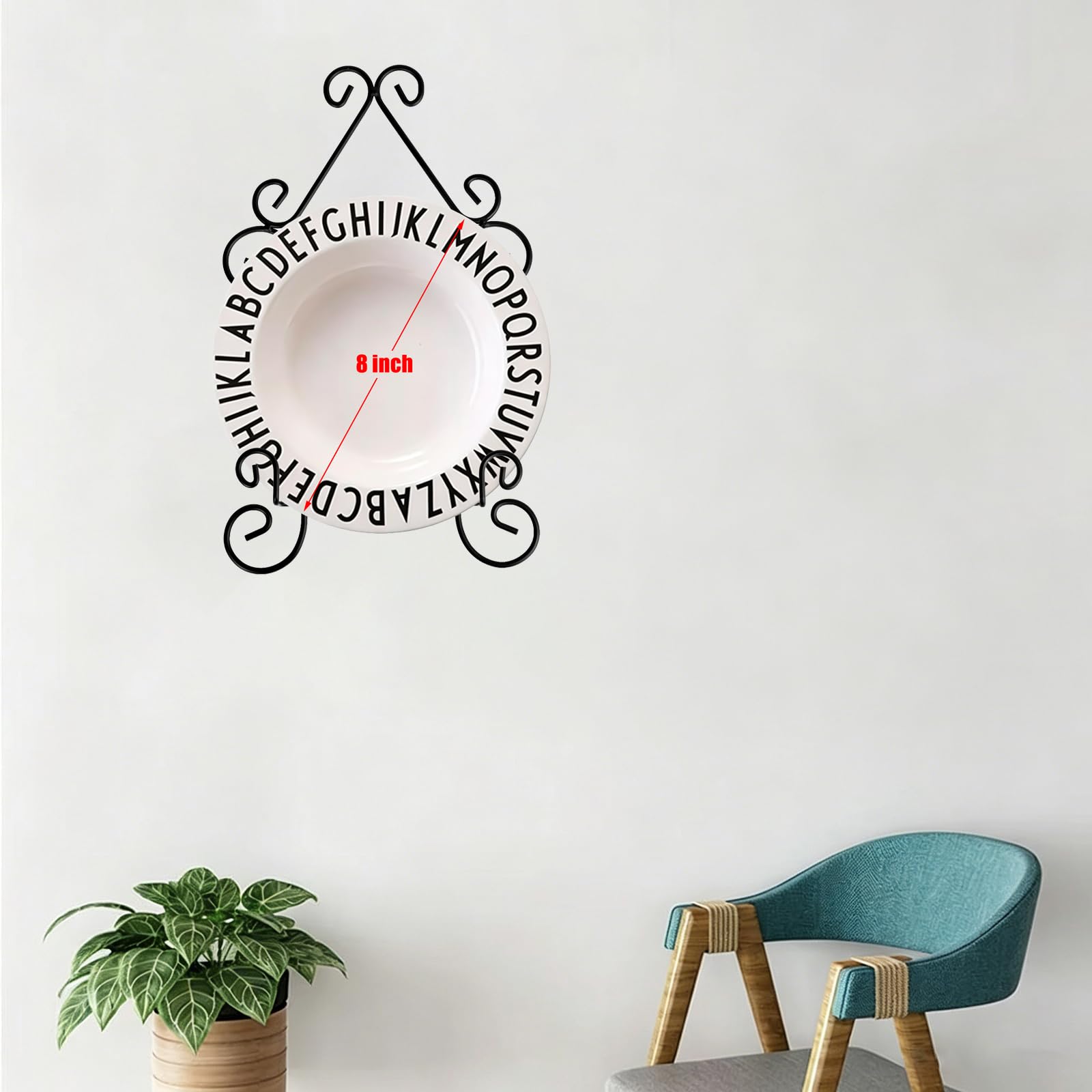 YY YEARCHY Tellerständer zum Aufhängen an der Wand, Kunstaufhänger, Metall-Staffelei, Fotohalter, Bücher, Schüsseln, Platten (schwarz, 20,3 cm x 32 cm x 20 cm x 4 cm)