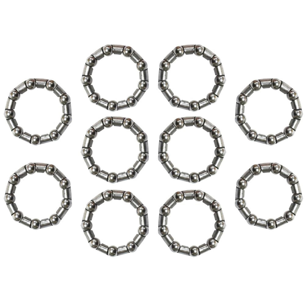 Pirhosigma 8# 10 pcs Bike Ball Bearing Headset Retainer Crank Caged Wheel Ball Dia 8 mm 0.315”Outter Dia 45mm Repair Accessories