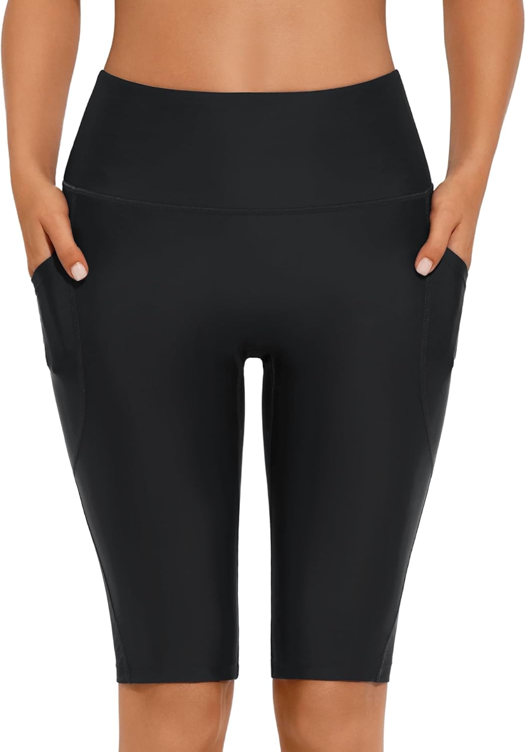 Women 12" Long Swim Shorts High Waisted Bathing Suit Bottoms Swimsuit Board Shorts with Pocteks Boy Shorts with Liner - Image 3