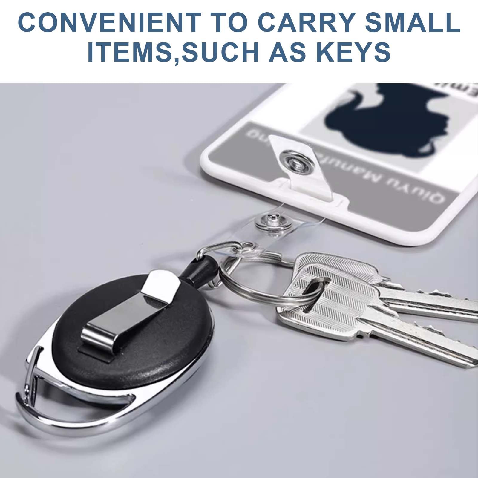 3-Pack ID Badge Holders with Retractable Keychains, Retractable Badge Reels, Waterproof Double-Sided Card Protector for Office, School, ID, Credit Cards, Drivers Licenses, and Passes (Horizontal) - Image 4