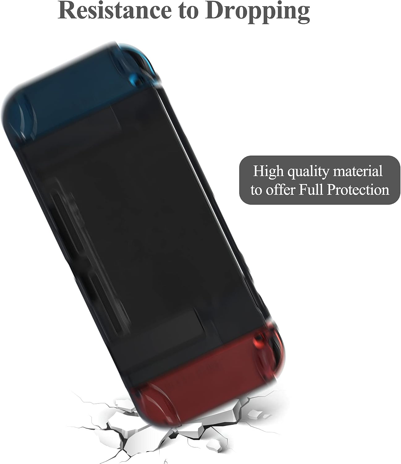 Dockable Case Compatible with Nintendo Switch, FYOUNG Protective Accessories Cover Case for Switch and for Switch Joycons with Thumbstick Caps -Black