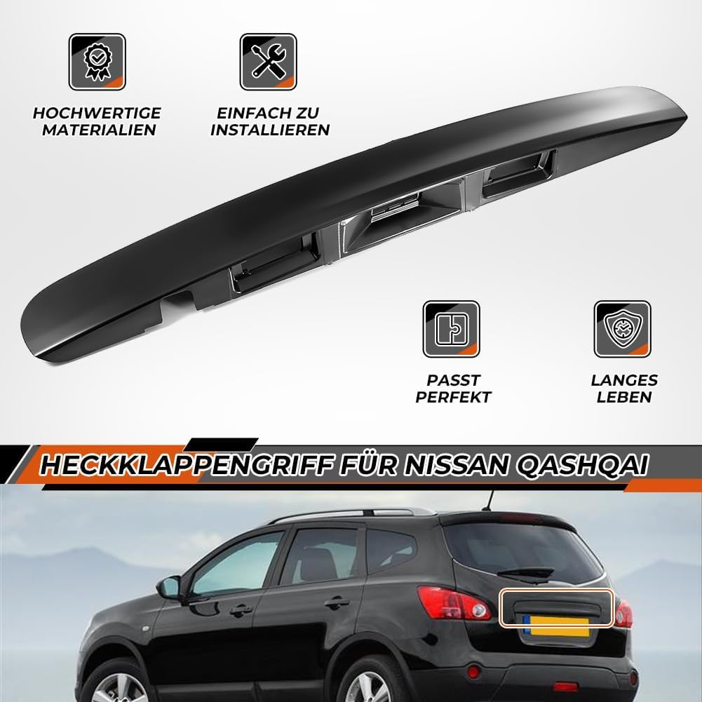 Heckklappen-Kofferraum-Griff, Heckklappe Leiste Heckklappen Griffleiste Kompatibel mit Nissan Qashqai J10 JJ10 2007-2013 90812JD20H