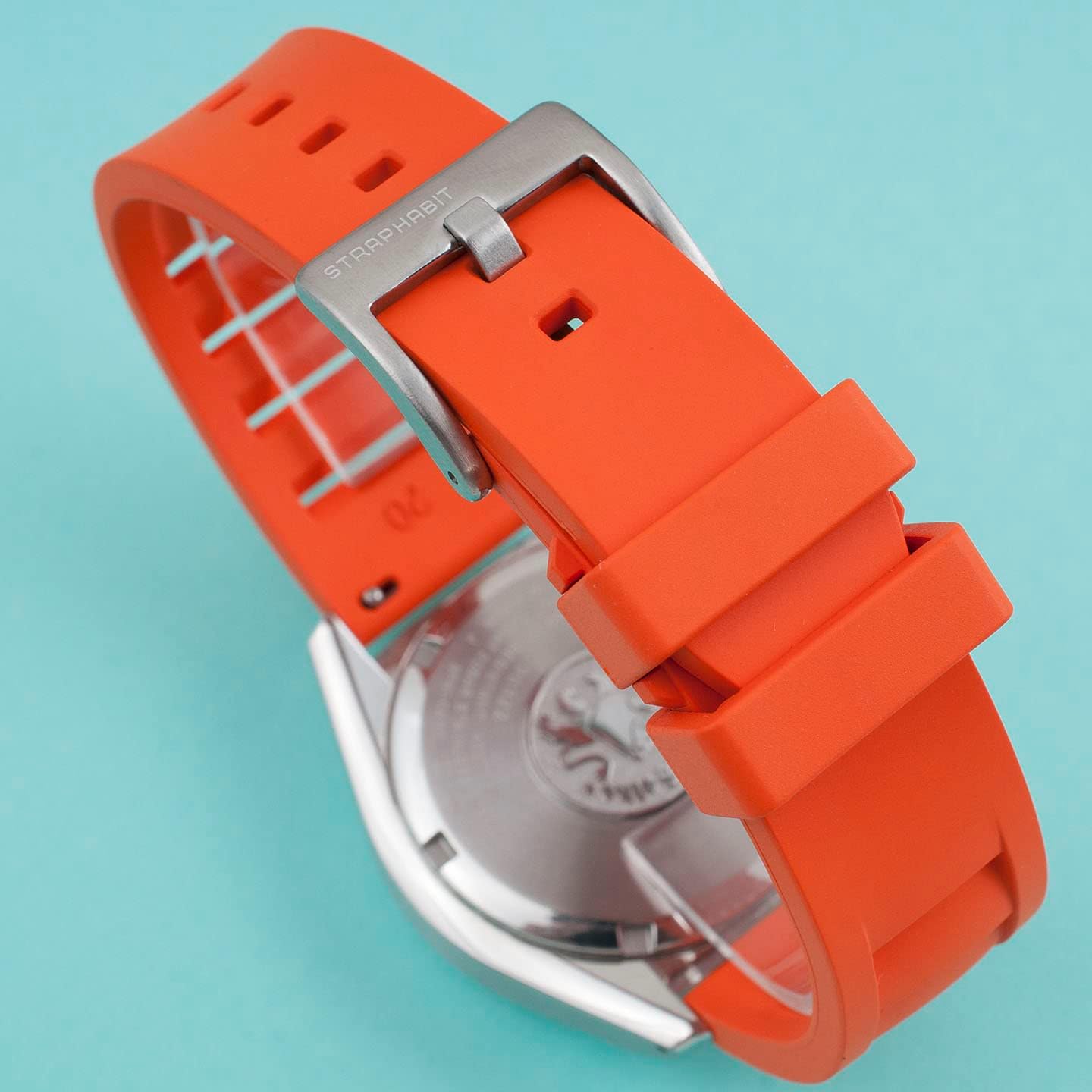 StrapHabit Quick Release Vented Rubber Watch Strap Band FKM Vent 20mm 22mm