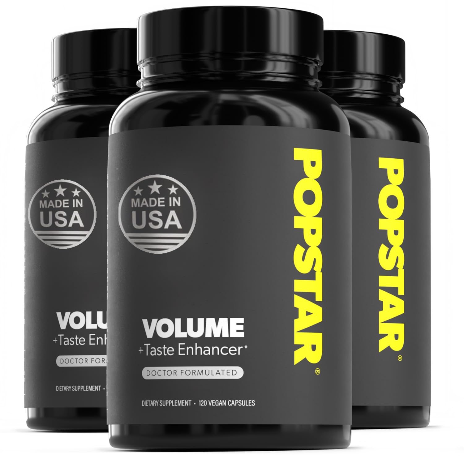 POPSTAR Labs Semen Volume Booster - Men's Semen Health & Fertility Supplement - Doctor Formulated to Increase Load Volume - Made in USA - Non-GMO, Organic, Vegan - 360 Capsules - (3 Month Supply)
