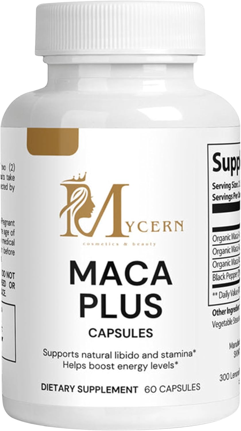 Maca Plus Capsules with Red, Black & Yellow Maca – 1500mg High Potency Root Blend – 60 Caps – Supports Active Lifestyle – Made in USA