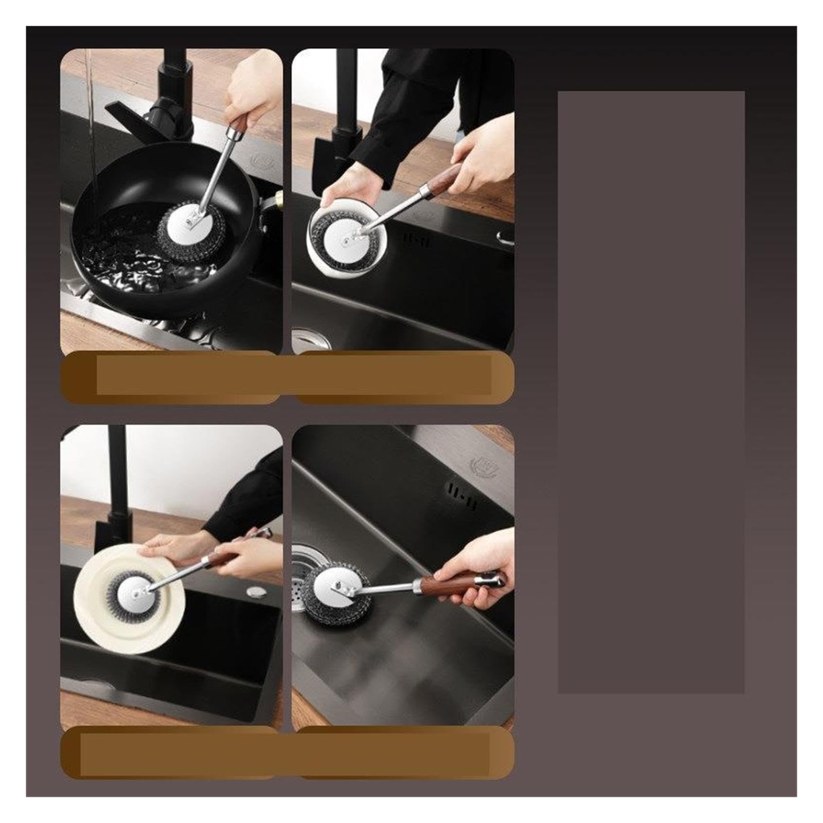 2pcs Extra Thick Stainless Steel Pot Brush pour Cuisine
