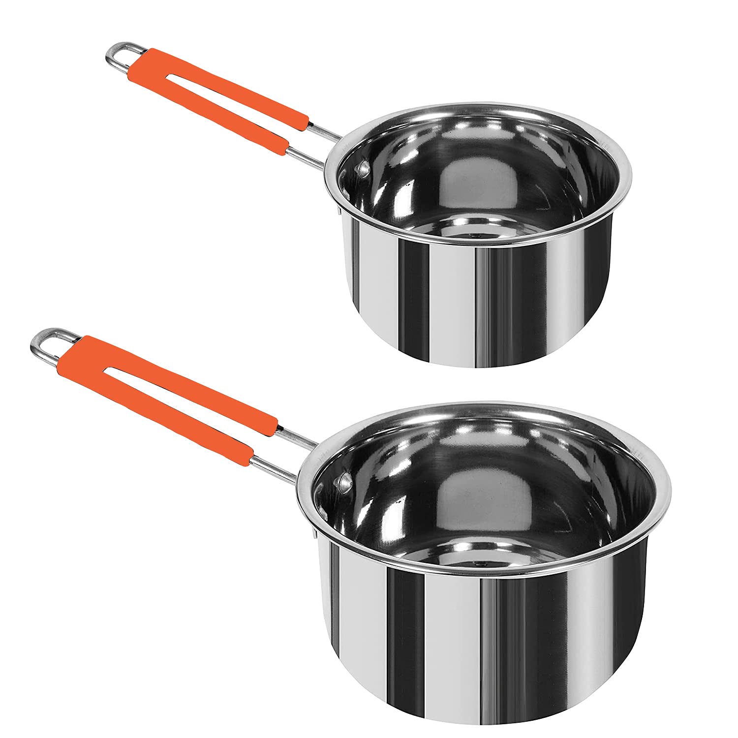 Ashoka Heavy Stainless Steel Combo Sauce Pan/Tea PAN/Patila/Sauce Pan Milk Pan/ Stainless Steel Sauce Pan Bhagona 2 pcs Capacity:- 1, 1.5 , Liter (Pack of 2)