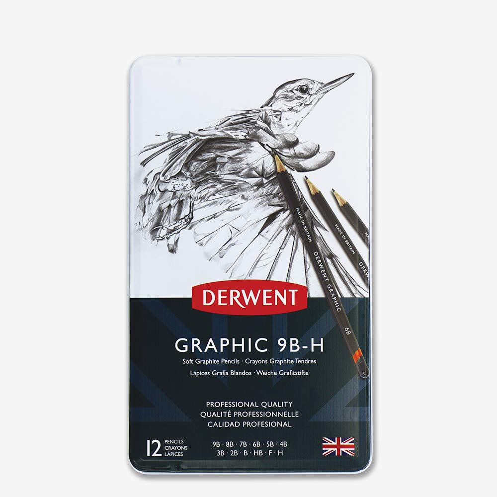 Derwent: grafiche matita latta: set di 12: morbido