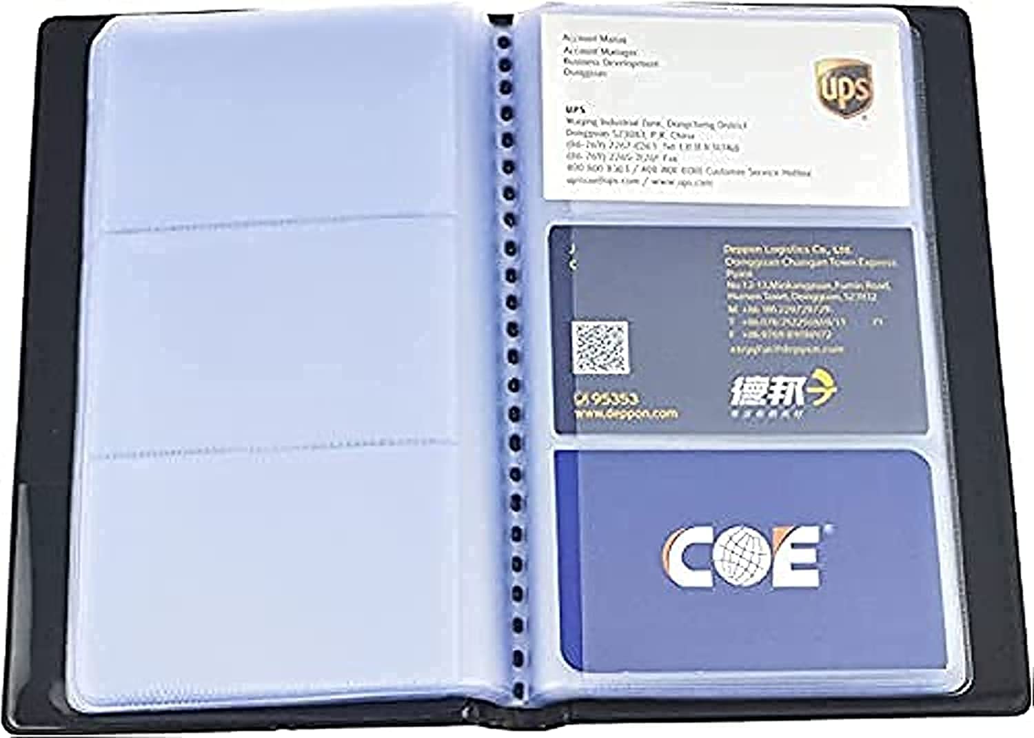 AMERTEER Business Card Book Holder Name Card Organizer Professional Office Leather Name card Holder Organizer Holds 300 Cards - Black