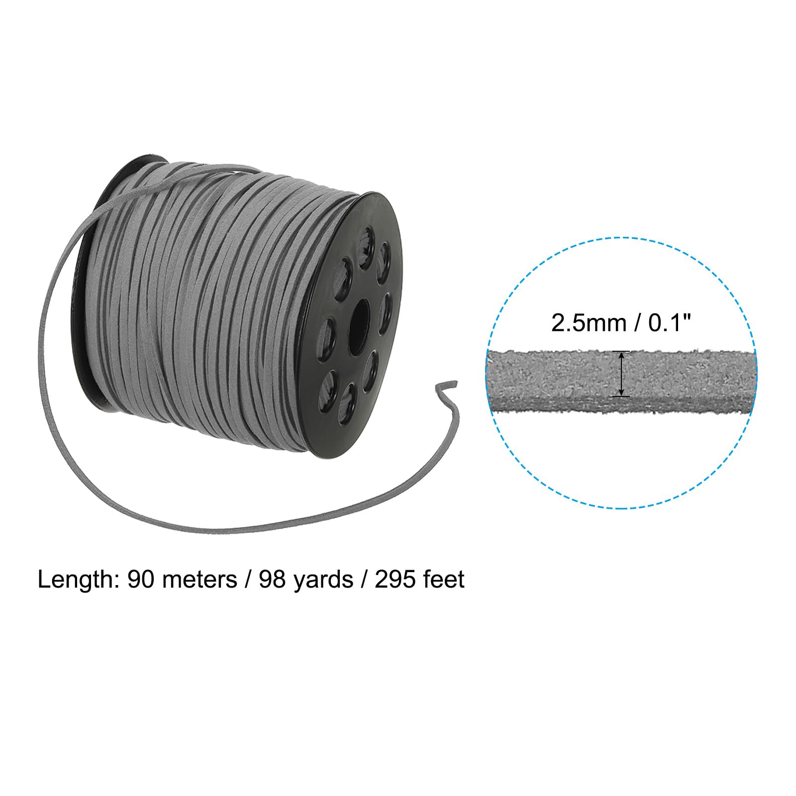 PATIKIL Corda Pelle Scamosciata 2.5mm 98 Iarde, Cordoncino Piatto Pelle Scamosciata Finta Bobina per Collane, Bracciali, Perline, Creazione di Gioielli, Blu Zaffiro