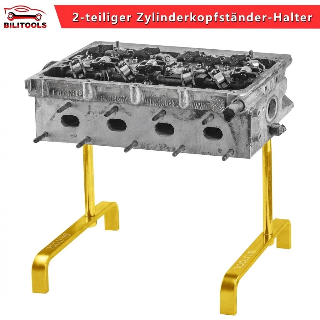 BILITOOLS Universeller Zylinderkopfständer Serviceständer zum Beschädigungsfreien Arbeiten an Zylinderköpfen | besonders für Motoren mit oben liegender Nockenwelle