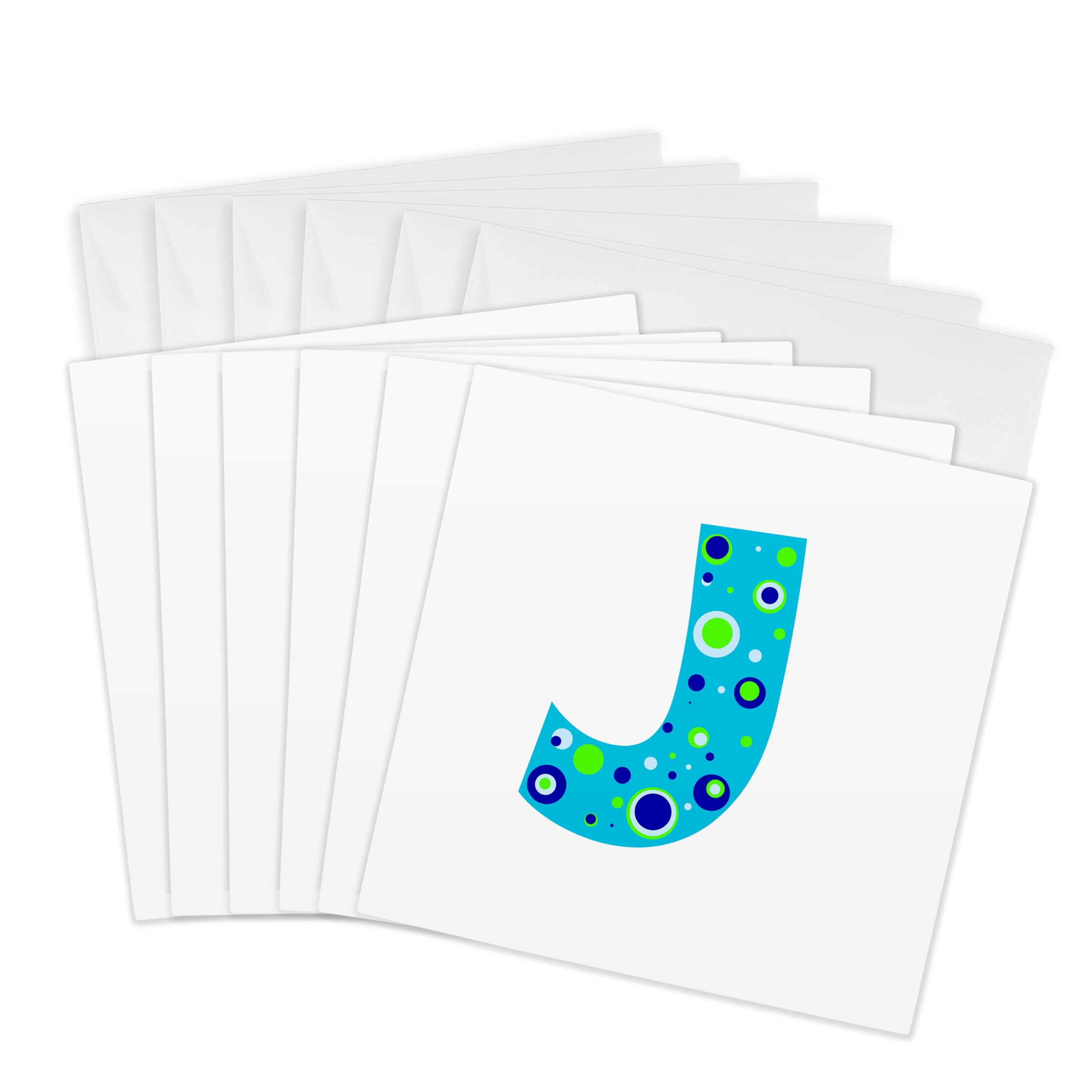 3dRose gc_224092_1 6 x 6-Inch "Boys Blue Letter J" Greeting Card (Pack of 6)