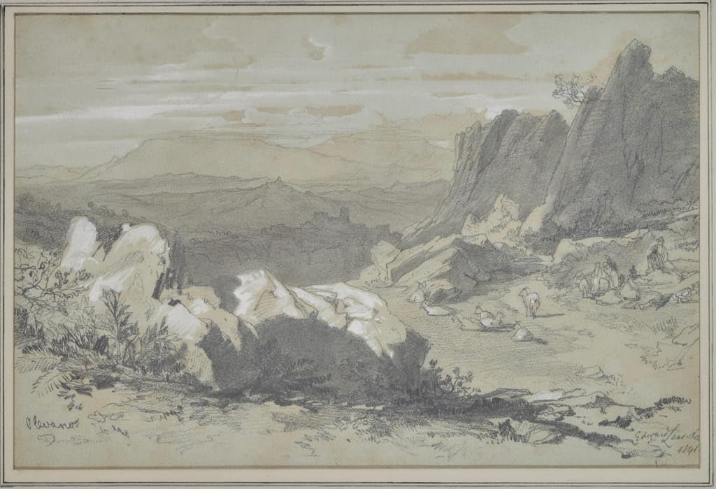 Impression sur toile Olevano Edward Lear affiche haut de gamme 60x90 - 5
