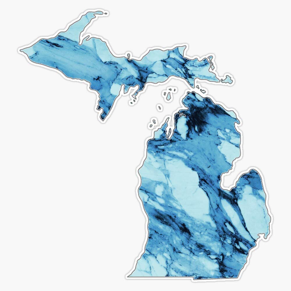 CNW Studio Marble Michigan Vinyl Waterproof Sticker Decal Car Laptop Wall Window Bumper Sticker 5"