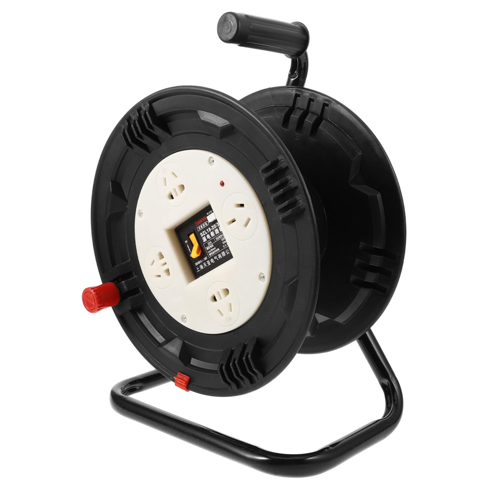 Unomor Reel Magnetic Cable Management Room Hanging Mounted Extension Cord Management Organizers Retracting Cord Organiser Kitchen Winder Storage Countertop Holders Plastic Black