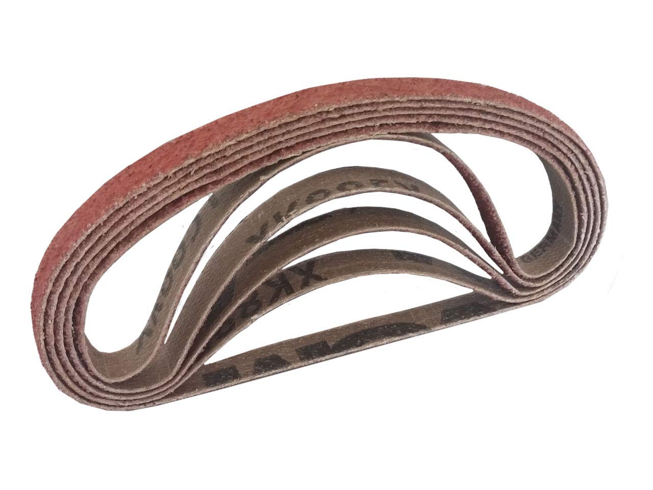 Starcke Premium 3/8" x 13" Ceramic Cloth Narrow Sanding Air File Belts - For Metal, Car Restoration And Composites (10 Pack, 80 Grit)