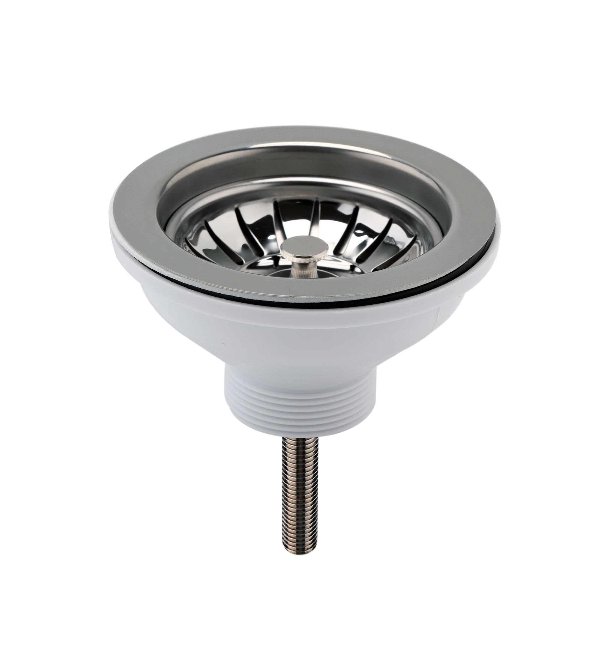 Balterley Brushed Nickel Kitchen Sink Waste Kit With Basket Strainer, 1 1/2 Inch Sink Waste Pipe, Stainless Steel Basket Strainer, 90Mm Standard Fittings - 115 X 115 X 63Mm (Brushed Nickel)