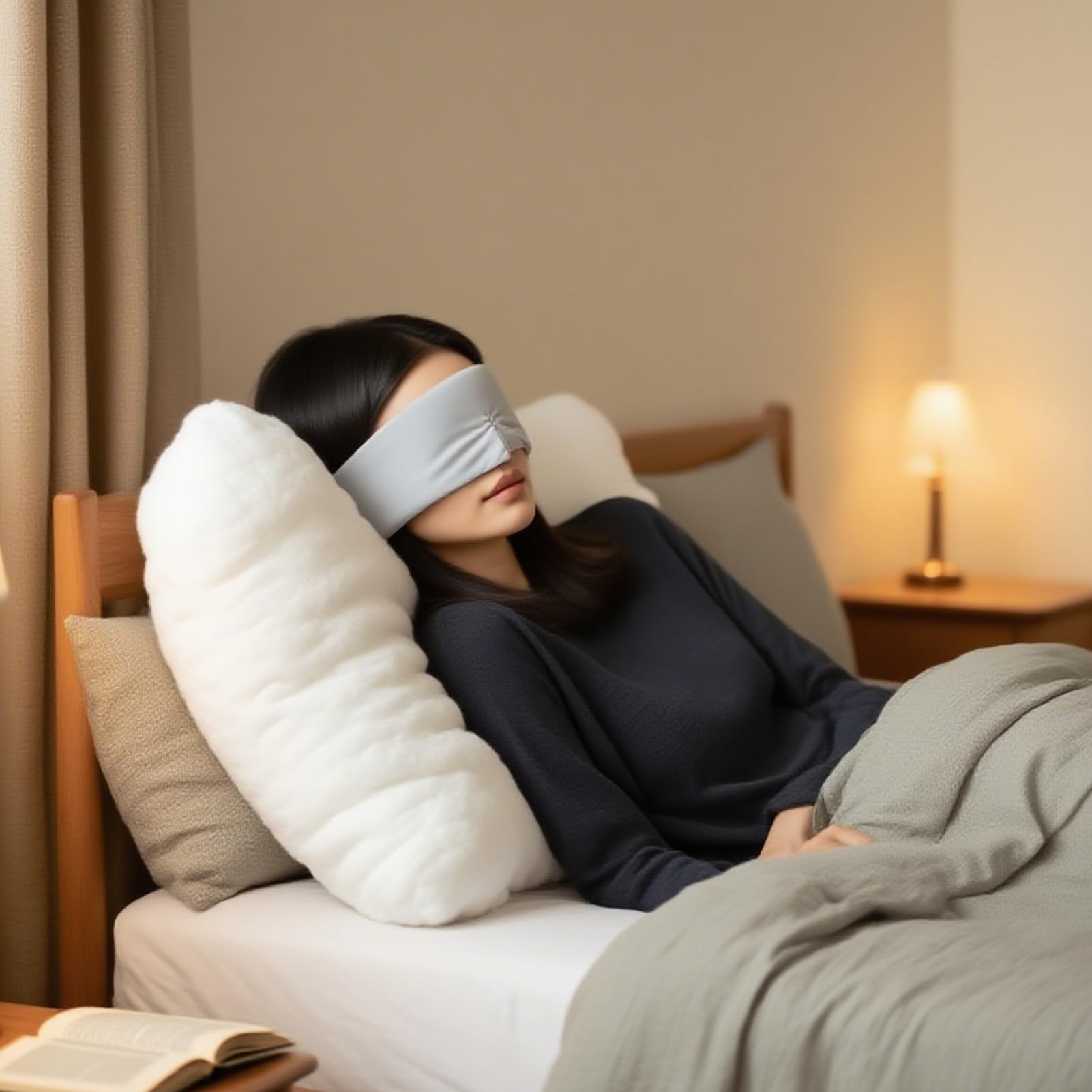 Maschera Occhi Maschera Oscurante da Viaggio | Maschera Nera Traspirante con Cinturino Regolabile per Sonno Ufficio Casa Viaggio Relax Yoga