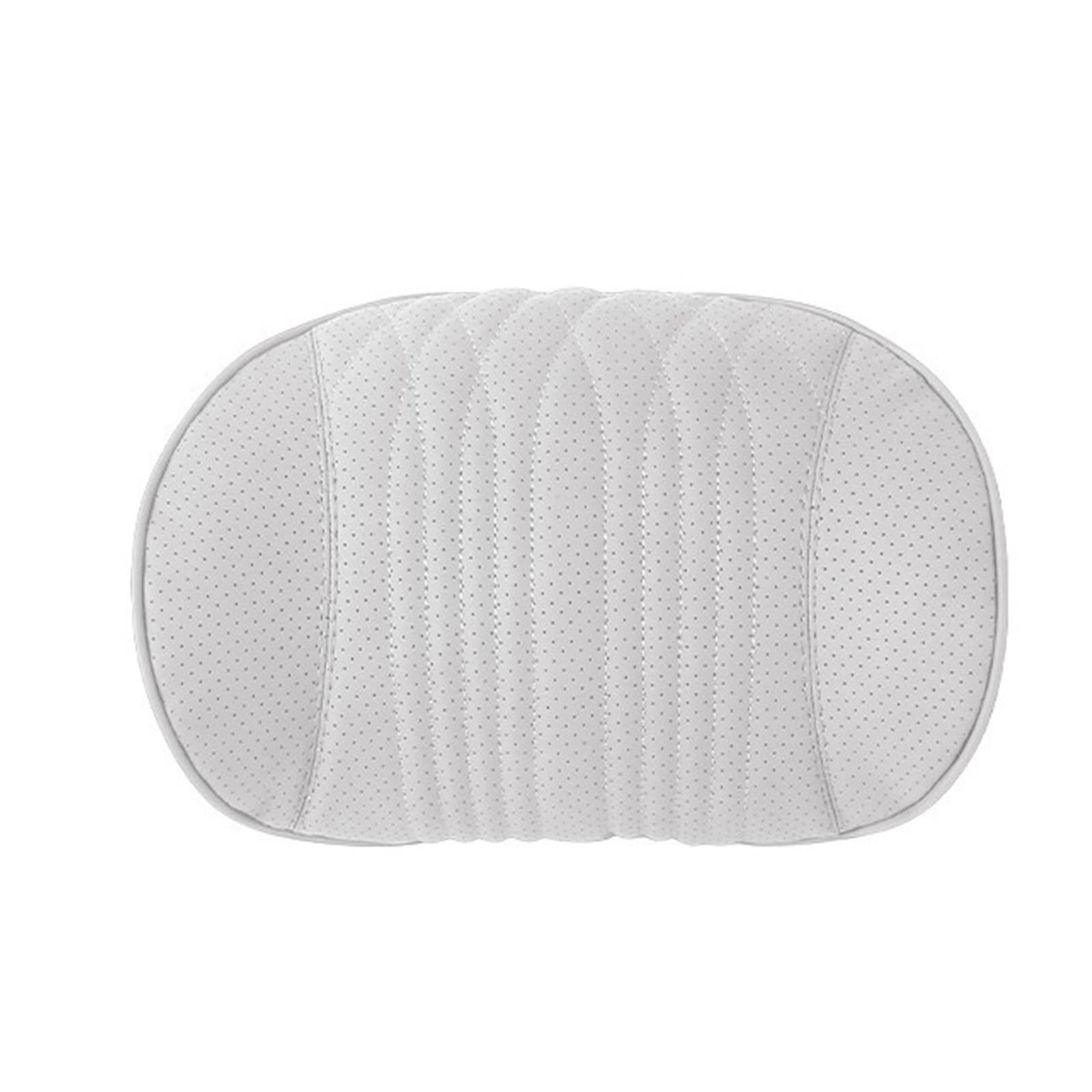CVPX Seat Headrest Memory Foam Car Lumbar Support Cushion Breathable Leather Seat Protection Neck Pillow Universal Car Seat Pillow(Beige-headrest 1PC)