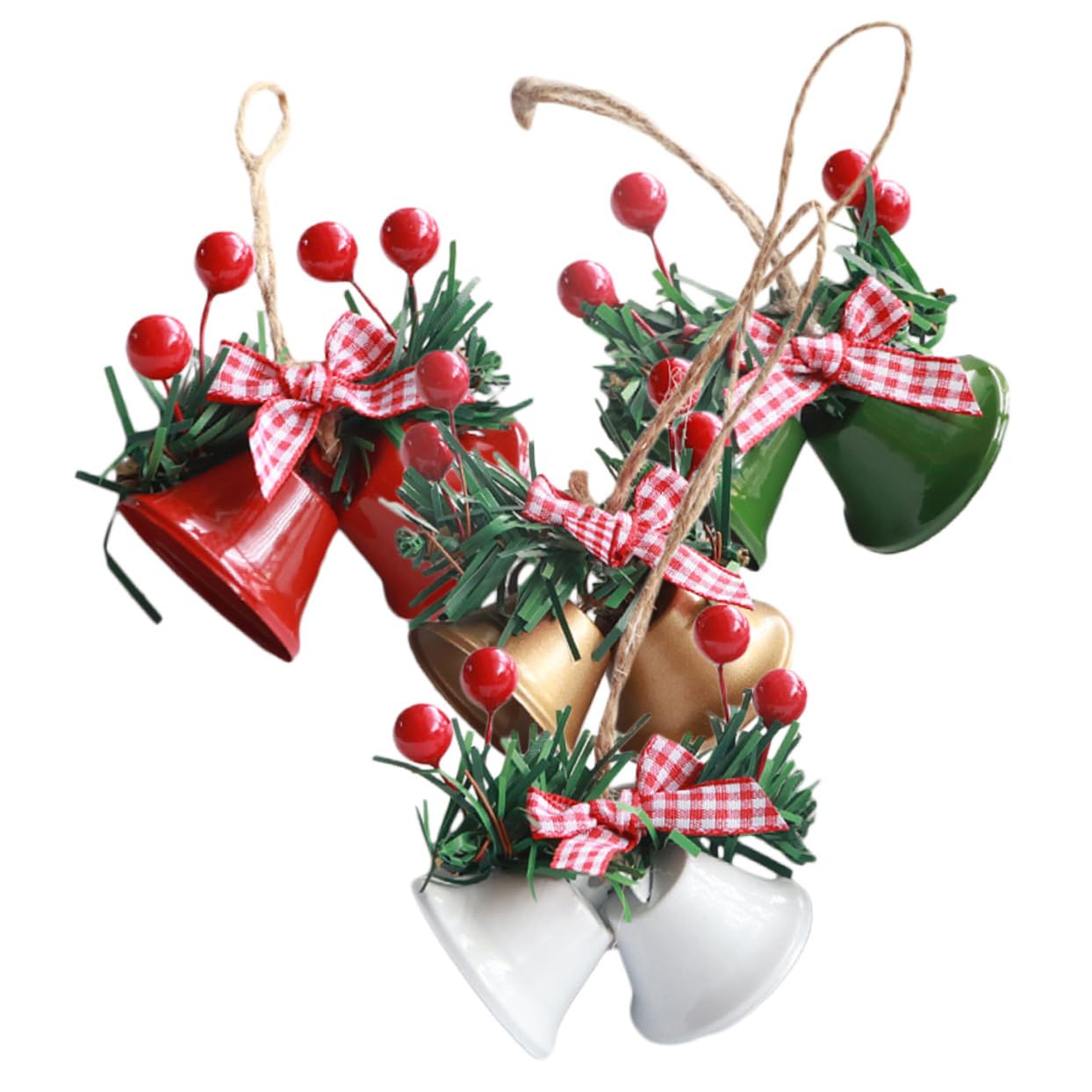Gatuida 4 Set Decorazioni Natalizie Bellissimi Pendenti Natalizi Addobbi Per L'Albero Di Natale Jingle Bells Decorazione Per Albero Di Natale Campana Per Feste Ornamento Per 4 pezzi * 4