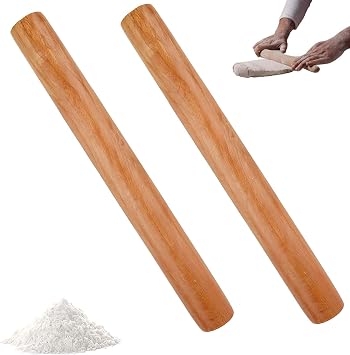 2 PCS Wooden Rolling Pins, 30 X 2.7cm Cylindrical Rolling Pin for Baking
