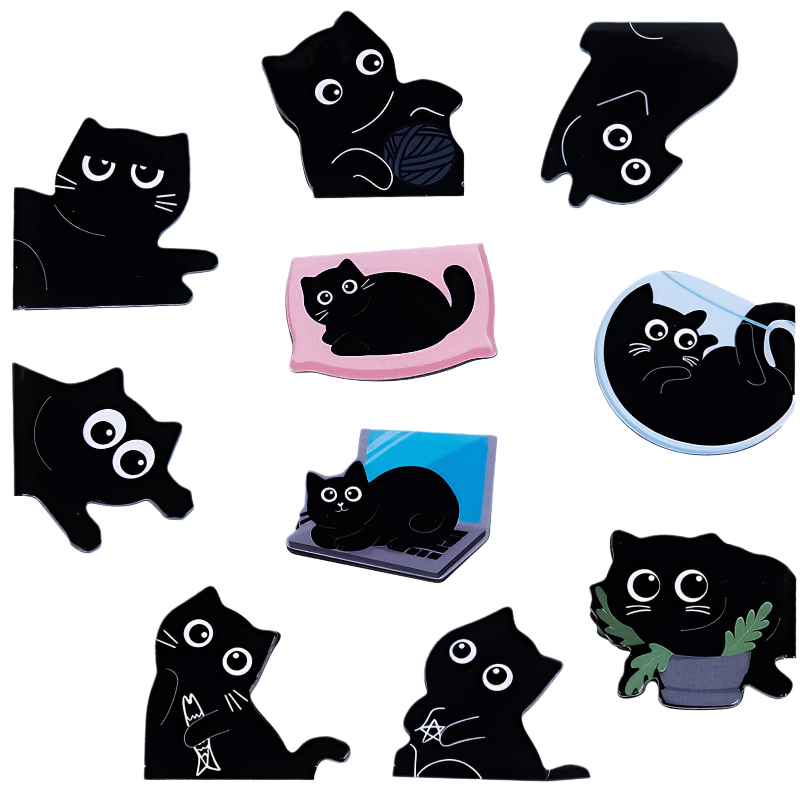 Magnetische Lesezeichen Katze,10 Stück Cute Lesezeichen Pers