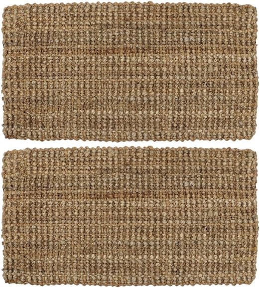 4All Felpudo de 40 x 70 cm, de fibra de coco de yute con respaldo duradero y tejido clásico, tapetes resistentes para puertas de exterior, para barro, suciedad y zapatos mojados en entradas