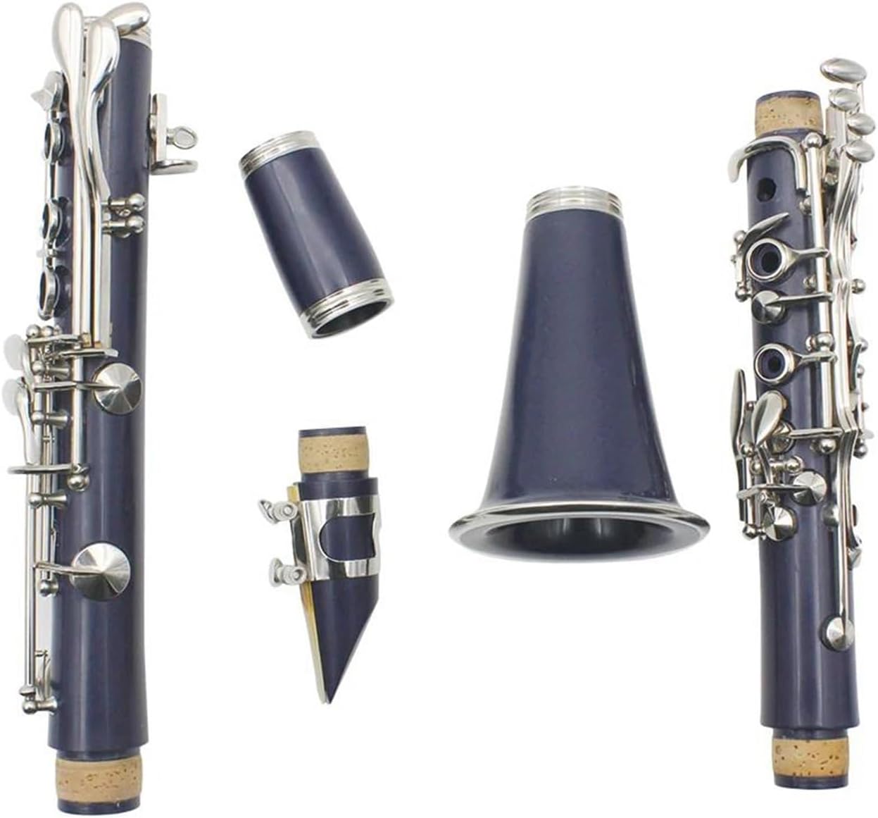 Clarinet Musical Instruments Clarinet 17 Key Flat B Blue Clarinet ABS Silver Plated Silver Key Bakelite Material With Accessories