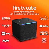 Amazon Fire TV Cube (Ultimo modello) | Lettore multimediale per lo streaming con controllo vocale tramite Alexa, Wi-Fi 6E e 4K Ultra HD