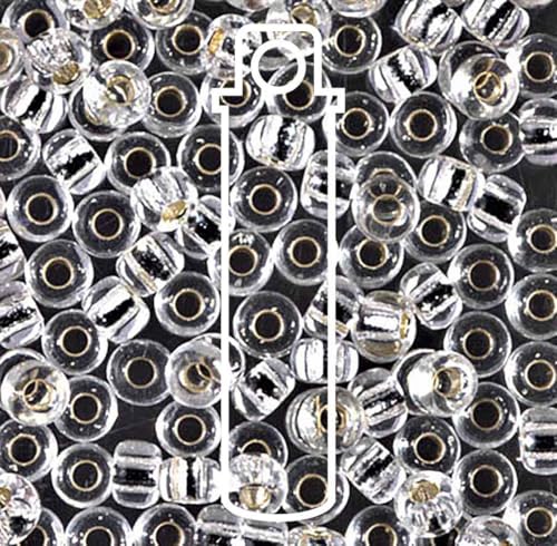Miyuki Round Seed Bead Size 6/0 20g-Tube Silver Lined Crystal