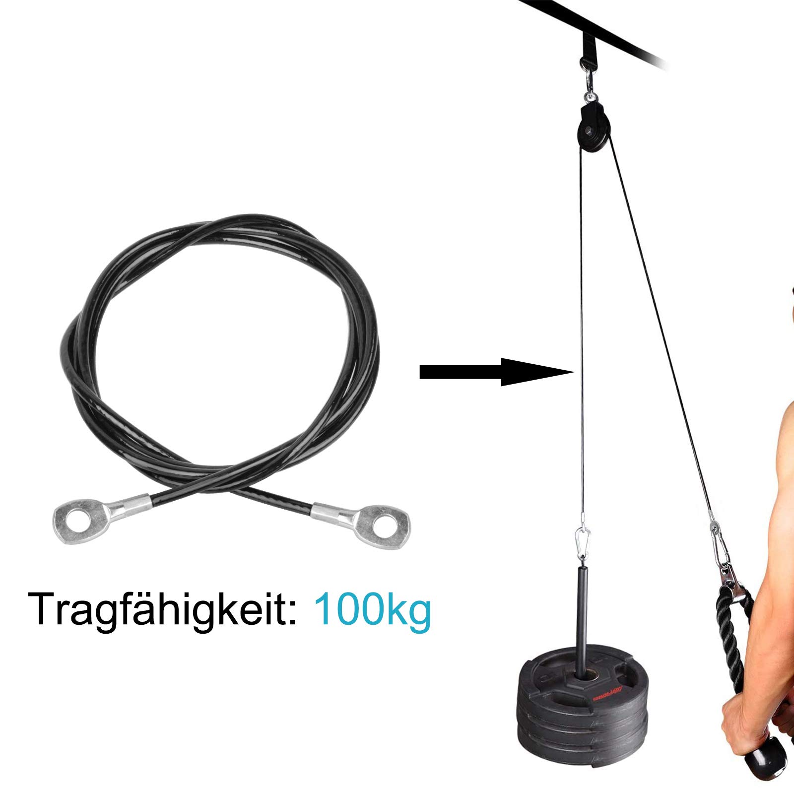 Cavo Acciaio Per Palestra Domestica - Cavo Con Sfera Di Gravit&agrave; Per Pulegge E Allenamento