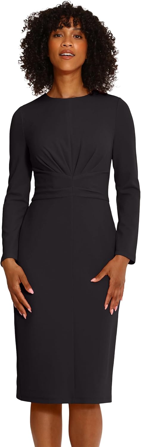 Maggy London Women's Dresses Wide Waistband and Tuck Details Office Career Workwear Event Occasion Guest of - Image 4