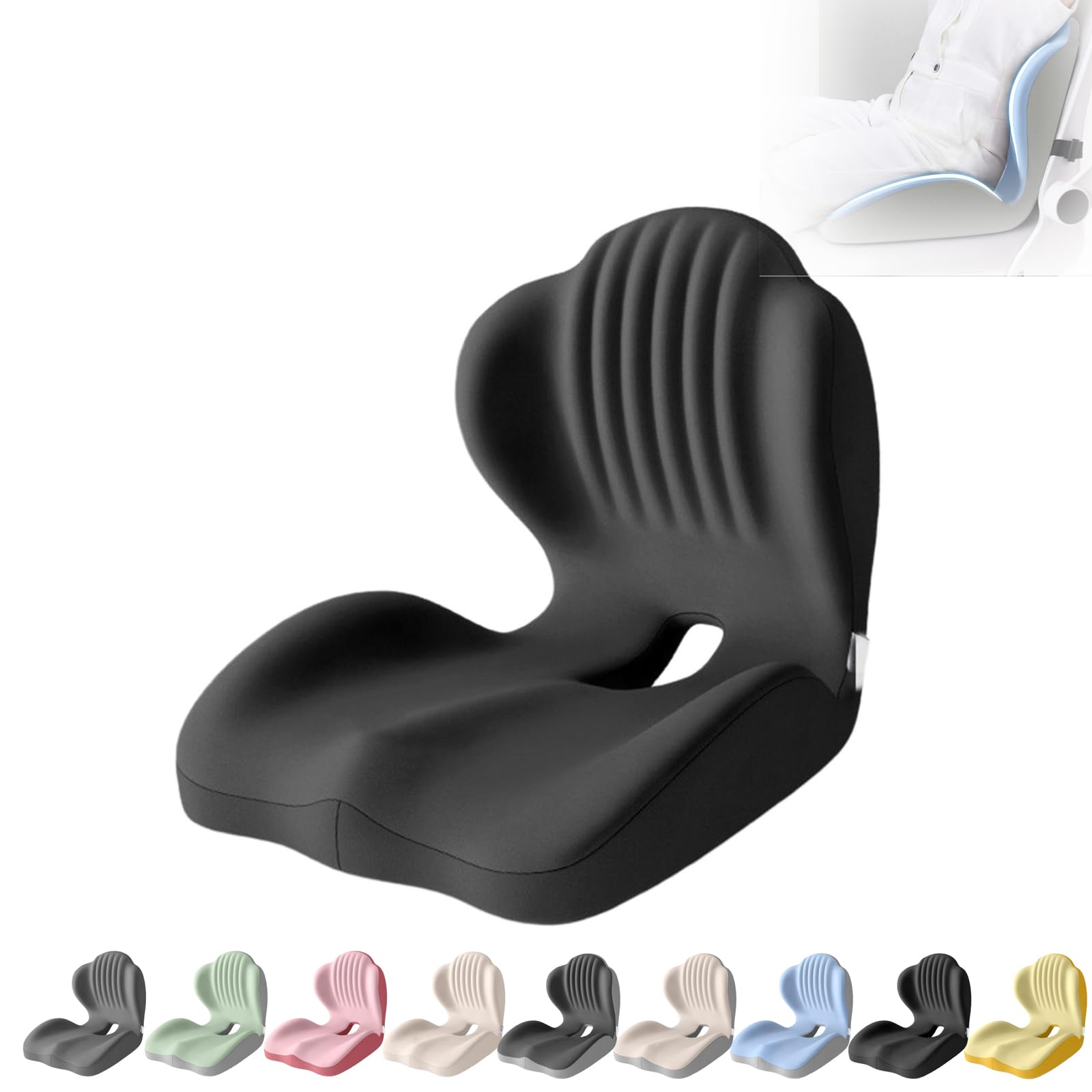 Coussin pour chaise de bureau contre le mal de dos avec soutien lombaire en mousse L