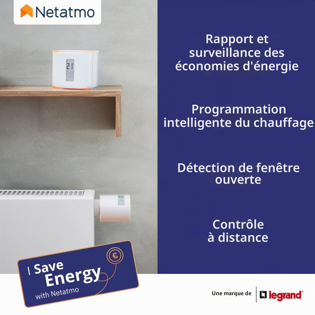 Netatmo Starter Pack - Têtes Thermostatiques Intelligentes + Tête Thermostatique Intelligente Additionnelle