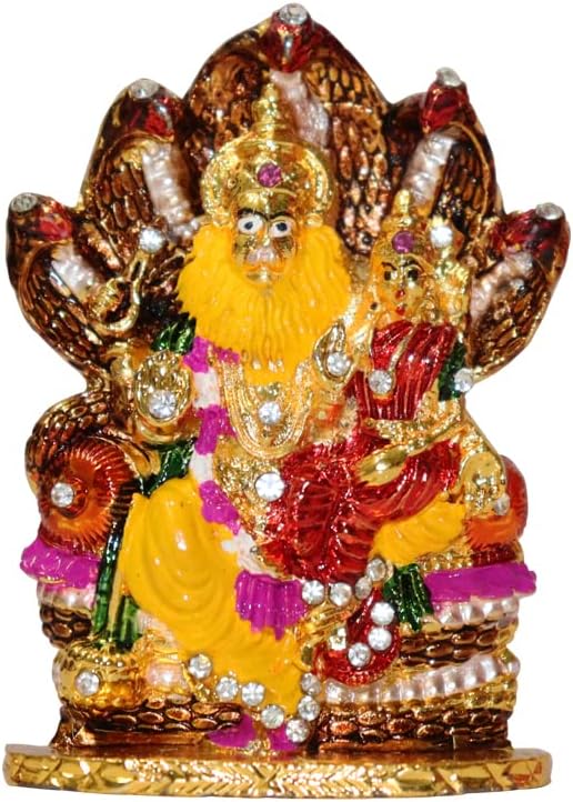 Universal Hub Lord Narasimha Statue Indian Sculptures Religious Figure Car Dashboard Metal Showpiece Statue For Desk, Home, Office, Temple Diwali Decorations Hindu Decor Return Gift
