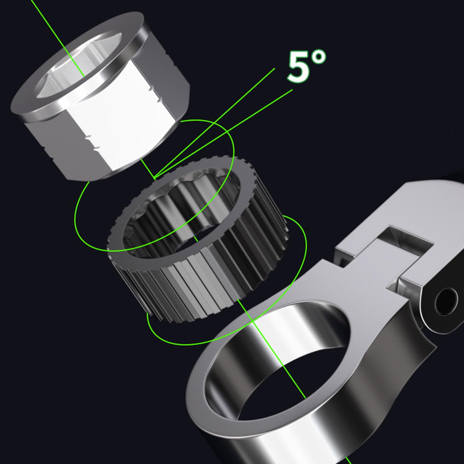 Chiavi a cricchetto reversibili con estremità scatolata Cricchetto a doppia testa da 6 a 19 mm Chiave per ingranaggi Chiave a cricchetto a doppia estremità
