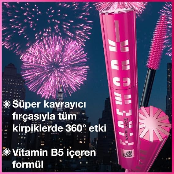 Maybelline New York Lash Sensational Firework Maskara & Lifter Plump Dudak Parlatıcısı- 007 Coca Zing Makyaj Seti