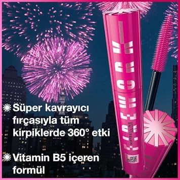 Maybelline New York Lash Sensational Firework Maskara & Lifter Plump Dudak Parlatıcısı- 007 Coca Zing Makyaj Seti