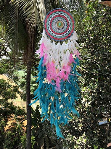 Rooh Dream Catcher ~ Large Pastel Healing Tree Wall Hanging ~ Handmade Hangings for Positivity (Multi)