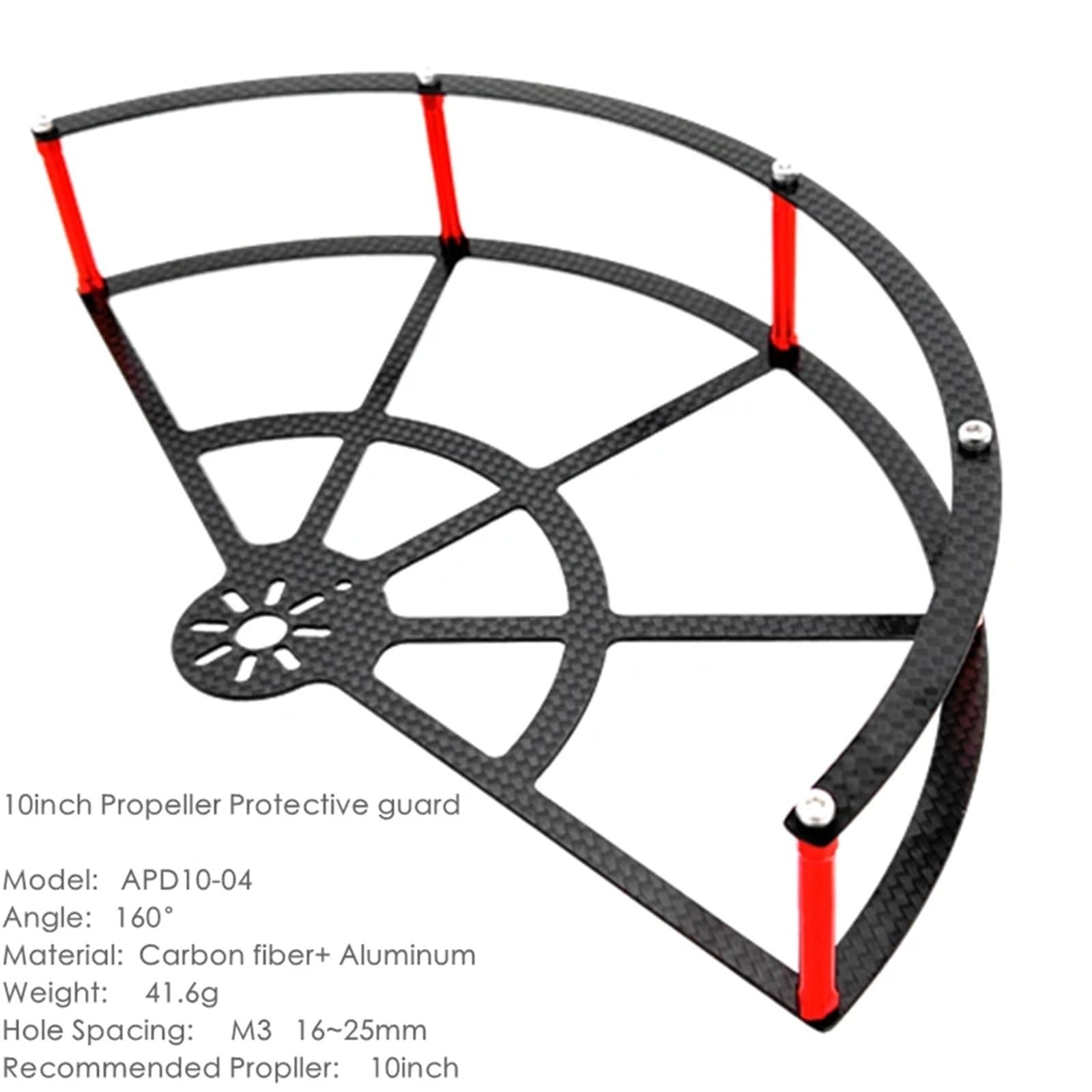 2313 Drone 10" Protector de hélice | Cubierta anticolisión de fibra de carbono; ligero y duradero; Protege las hélices durante el vuelo.(NO.5 Tie-in way)